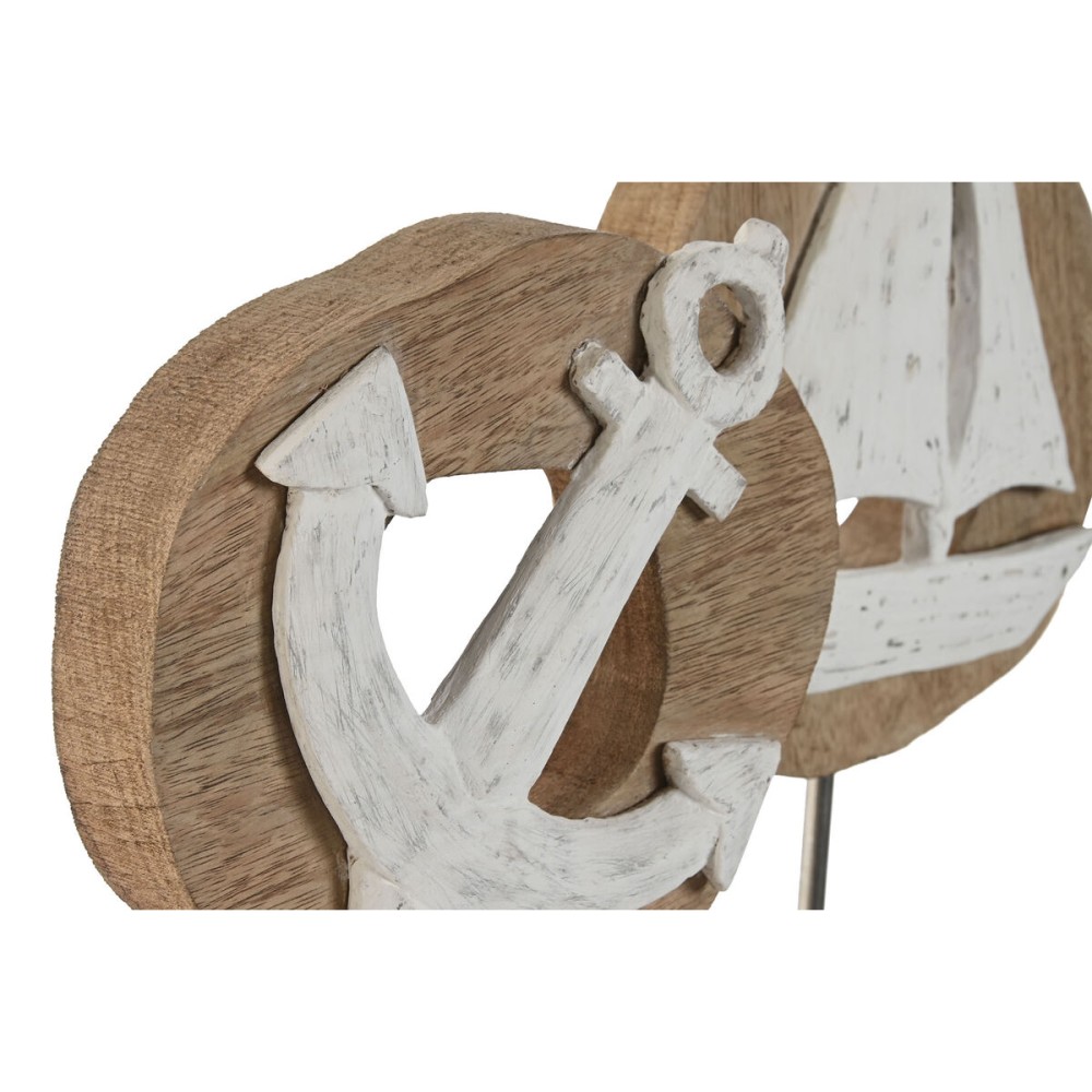 Deko-Figur Home ESPRIT Weiß natürlich Anker Schiff Mediterraner 19 x 10 x 38 cm (2 Stück)