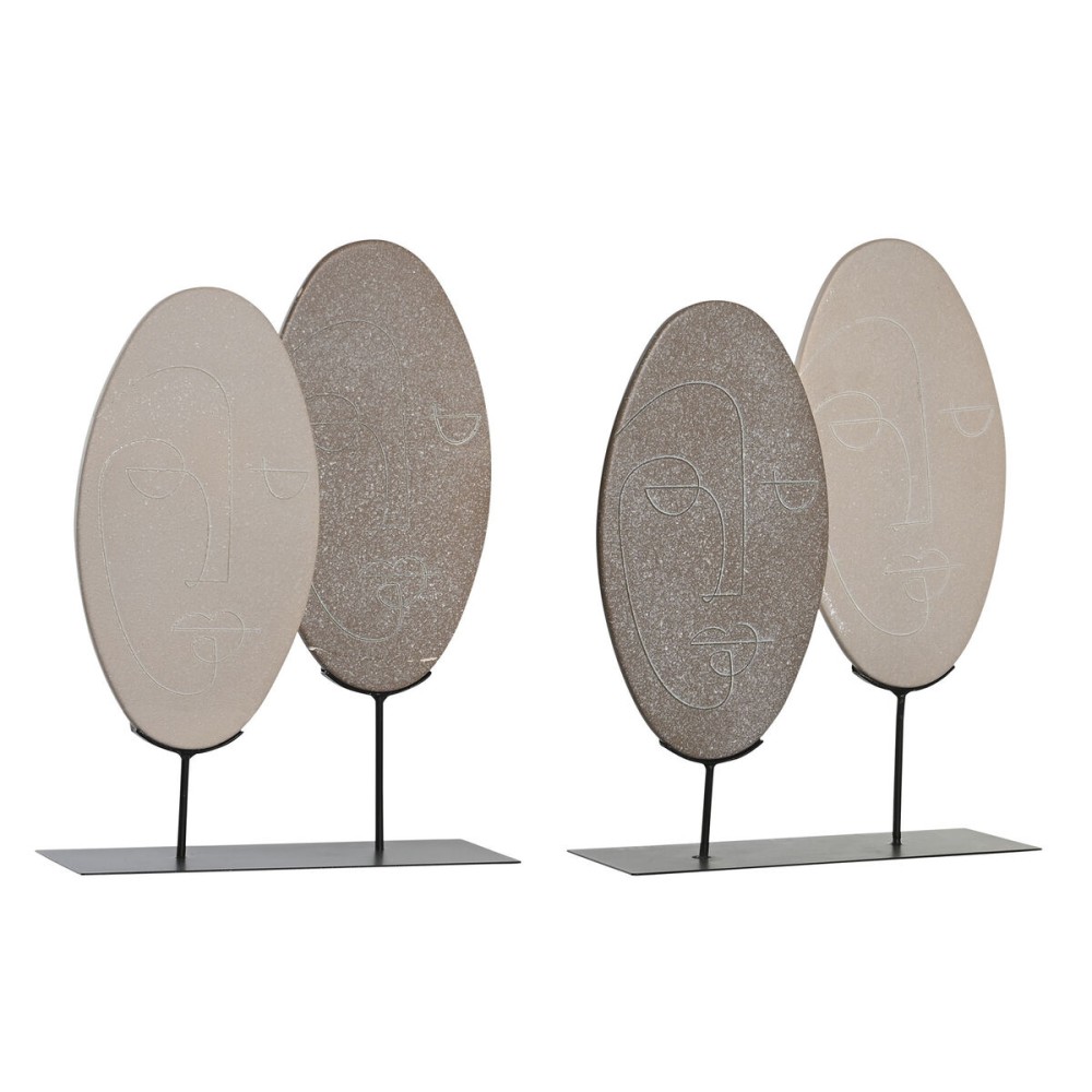 Deko-Figur DKD Home Decor Beige Hellbraun Moderne 27 x 8 x 35,5 cm (2 Stück)