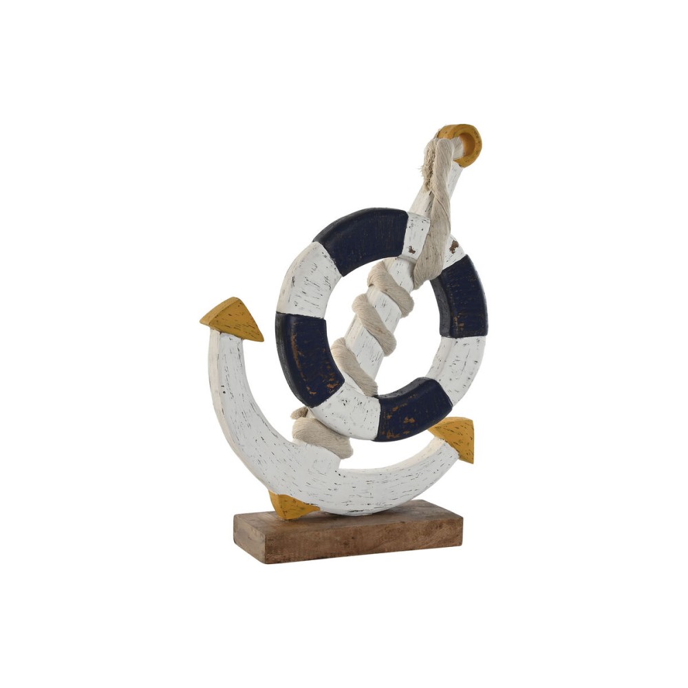 Deko-Figur Home ESPRIT Weiß natürlich Marineblau 34 x 9 x 45 cm