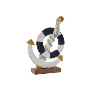 Figurine Décorative Home ESPRIT Blanc Naturel Blue marine 34 x 9 x 45 cm