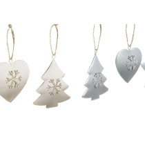 Dekoration zum Aufhängen DKD Home Decor Weiß Grau Metall 7 x 2 x 7 cm (6 Stücke) (2 Stück)