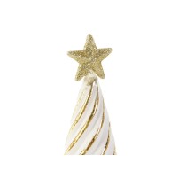Weihnachtsschmuck DKD Home Decor Weiß Gold 9 x 9 x 25 cm (2 Stück)