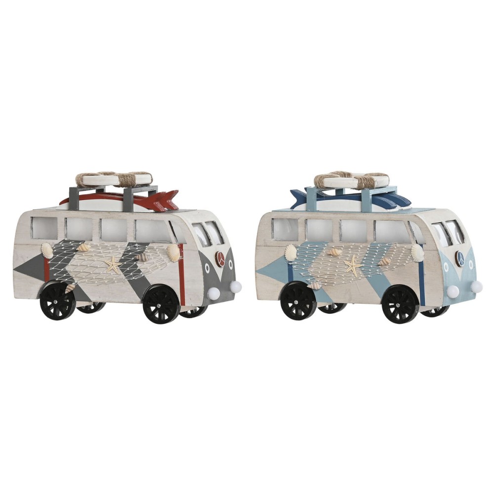 Deko-Figur Home ESPRIT Blau Weiß Terrakotta 22 x 7 x 14 cm (2 Stück)