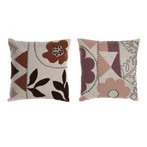 Kissen DKD Home Decor Weiß Rosa 45 x 15 x 45 cm (2 Stück)
