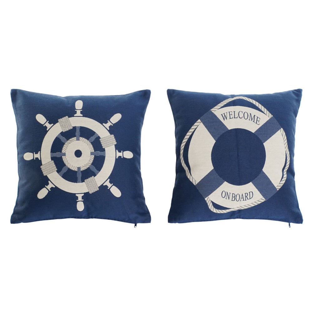 Kissen Home ESPRIT Blau Weiß 45 x 10 x 45 cm (2 Stück)