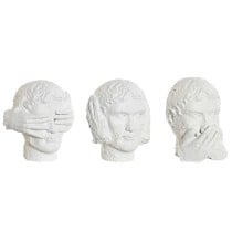 Deko-Figur DKD Home Decor Weiß Neoklassisch 14 x 11 x 14 cm (3 Stück)