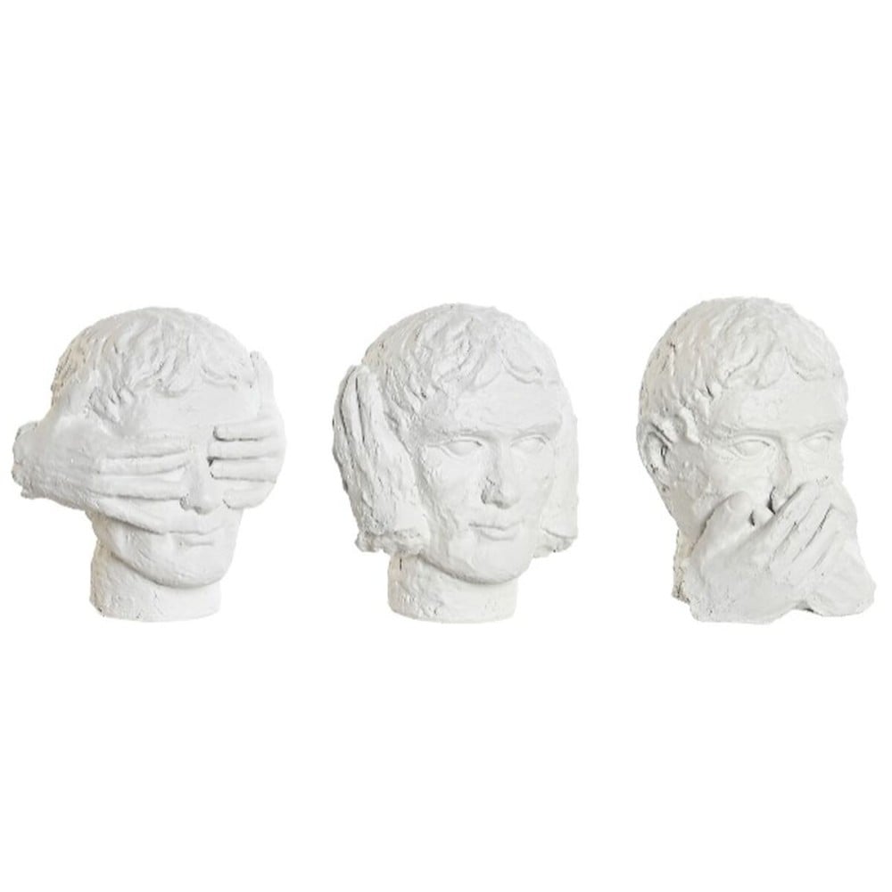 Deko-Figur DKD Home Decor Weiß Neoklassisch 14 x 11 x 14 cm (3 Stück)