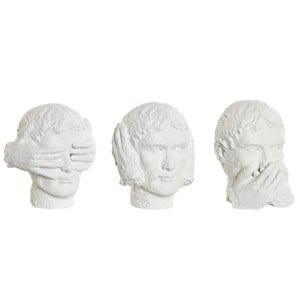 Deko-Figur DKD Home Decor Weiß Neoklassisch 14 x 11 x 14 cm (3 Stück)