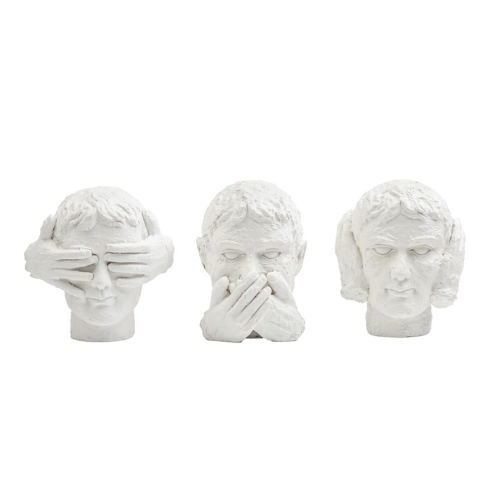 Deko-Figur DKD Home Decor Weiß Neoklassisch 14 x 11 x 14 cm (3 Stück)