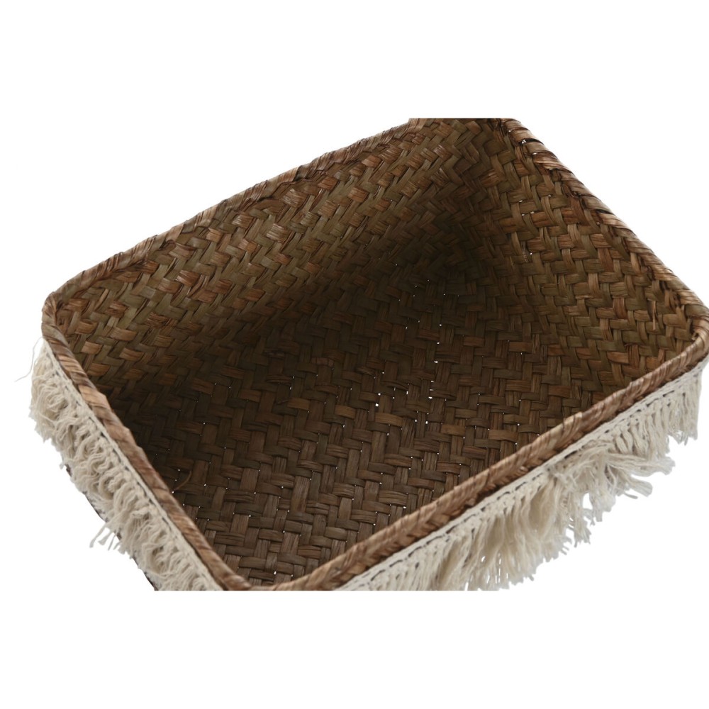 Set de basket Home ESPRIT Fibre naturelle Boho Usé 23 x 17 x 10 cm
