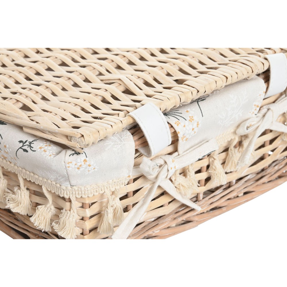 Laundry basket Home ESPRIT Natural wicker Shabby Chic 42 x 33 x 20 cm 3 Pieces