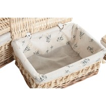 Panier à linge Home ESPRIT Naturel osier Shabby Chic 42 x 33 x 20 cm 3 Pièces