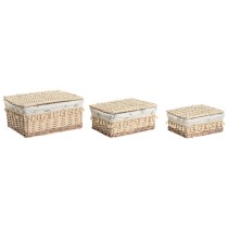 Panier à linge Home ESPRIT Naturel osier Shabby Chic 42 x 33 x 20 cm 3 Pièces