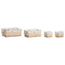 Panier à linge Home ESPRIT Naturel osier Shabby Chic 36 x 25 x 16 cm 4 Pièces