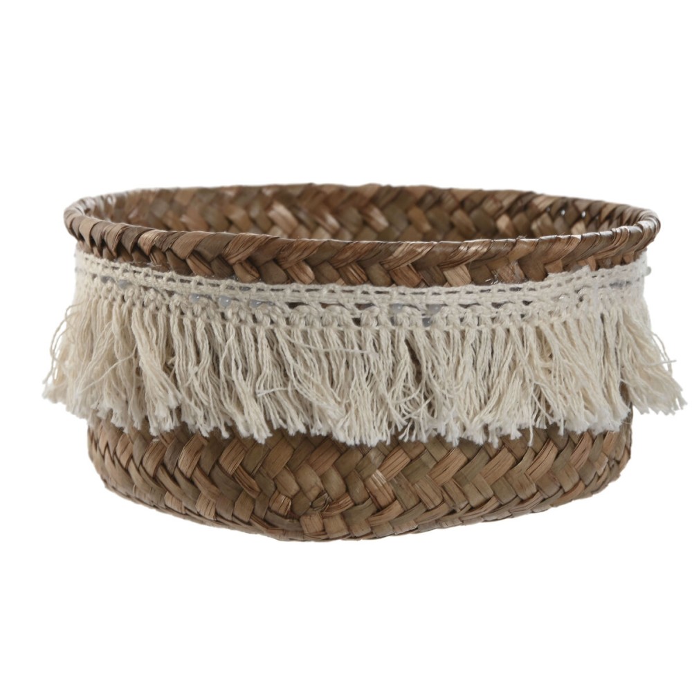 Korb-Set Home ESPRIT Naturfaser Boho Abgenutzt 16 x 16 x 6 cm