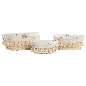 Basket set Home ESPRIT wicker 29 x 22 x 12 cm
