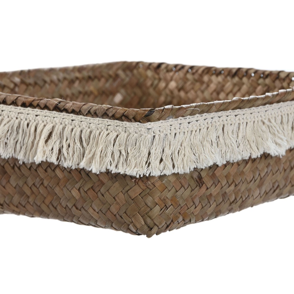 Korb-Set Home ESPRIT Naturfaser Boho Abgenutzt 26 x 26 x 10 cm