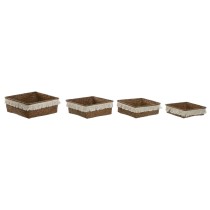 Set de basket Home ESPRIT Fibre naturelle Boho Usé 26 x 26 x 10 cm