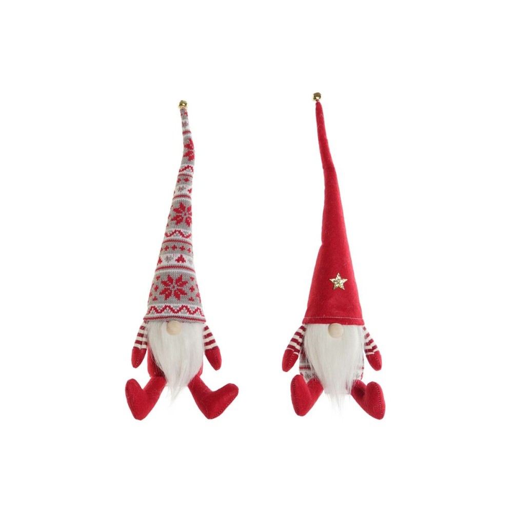 Weihnachtsschmuck DKD Home Decor Weiß Rot Zwerg 10 x 10 x 40 cm (2 Stück)