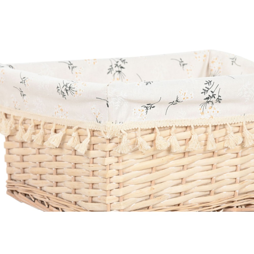 Laundry basket Home ESPRIT Natural wicker Shabby Chic 48 x 38 x 22 cm 5 Pieces