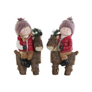 Weihnachtsschmuck DKD Home Decor Bunt Kinder 18 x 24 x 45 cm (2 Stück)