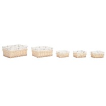 Panier à linge Home ESPRIT Naturel osier Shabby Chic 48 x 38 x 22 cm 5 Pièces