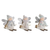 Weihnachtsschmuck DKD Home Decor Weiß Grau Fee 12 x 8 x 10 cm (3 Stück)