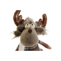 Décorations de Noël DKD Home Decor Marron Renne 14 x 12 x 35 cm (2 Unités)