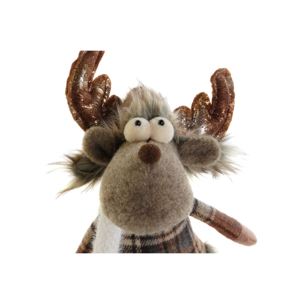 Weihnachtsschmuck DKD Home Decor Braun Rentier 14 x 12 x 35 cm (2 Stück)