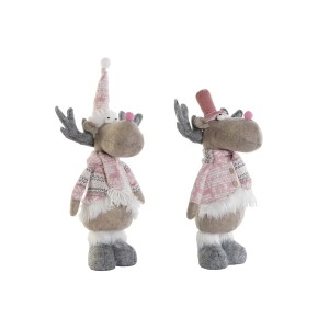 Weihnachtsschmuck DKD Home Decor Bunt Rentier 16,5 x 11,4 x 40,6 cm (2 Stück)