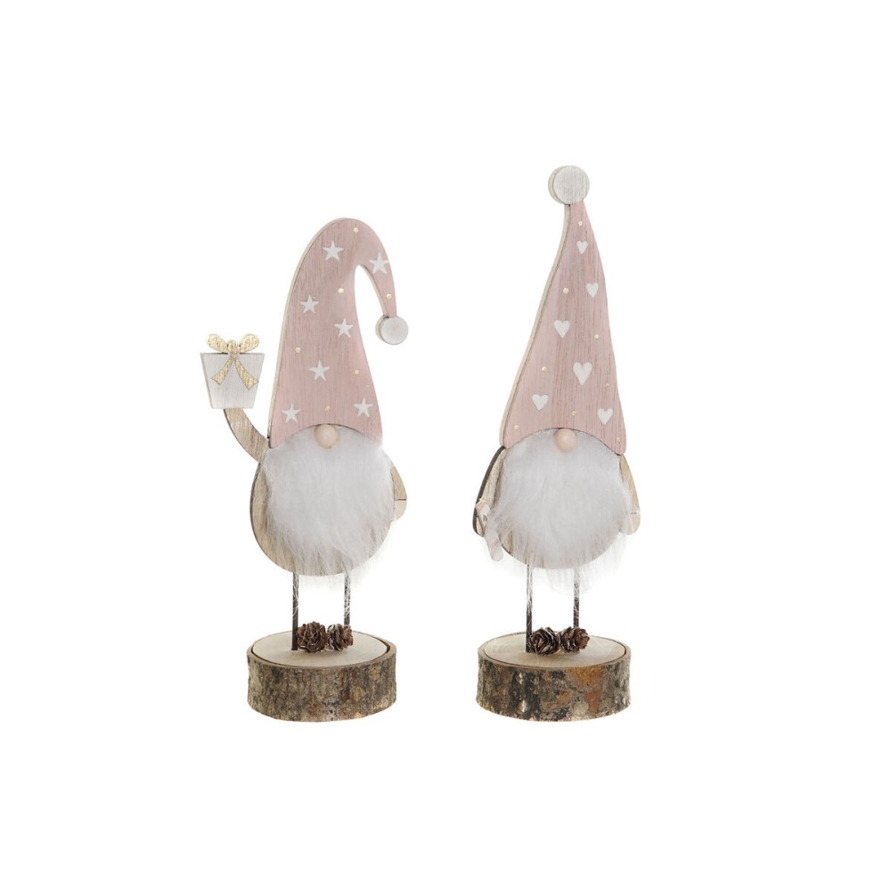 Weihnachtsschmuck DKD Home Decor natürlich Hellrosa Zwerg 10 x 8 x 23,5 cm (2 Stück)