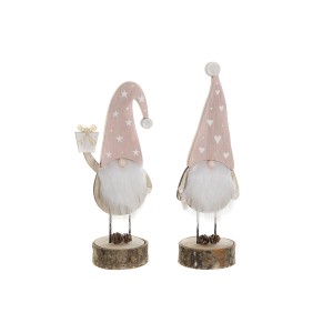 Weihnachtsschmuck DKD Home Decor natürlich Hellrosa Zwerg 10 x 8 x 23,5 cm (2 Stück)