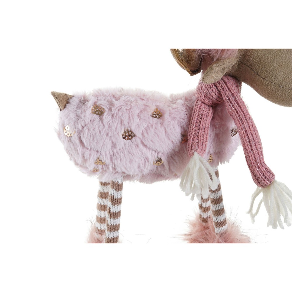 Weihnachtsschmuck DKD Home Decor Weiß Rosa Rentier 12 x 20 x 40 cm (2 Stück)