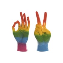 Deko-Figur Home ESPRIT Bunt Hand 16 x 10 x 36 cm (2 Stück)