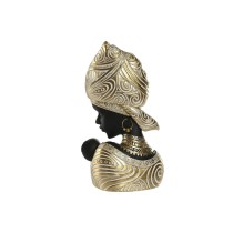Deko-Figur Home ESPRIT Weiß Schwarz Gold Afrikanerin 15 x 9 x 25 cm (2 Stück)