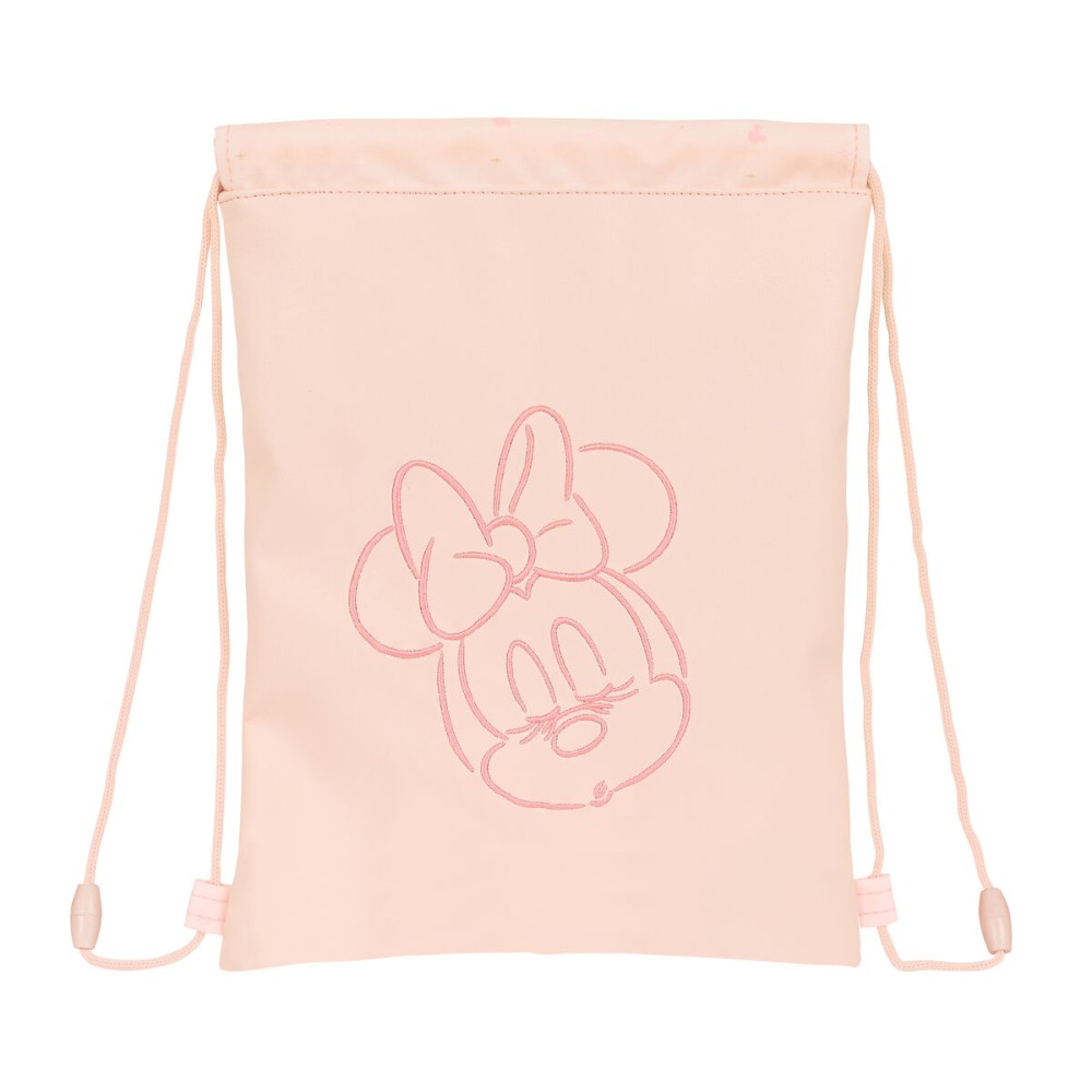 Rucksacktasche mit Bändern Minnie Mouse Rosa (26 x 34 x 1 cm)