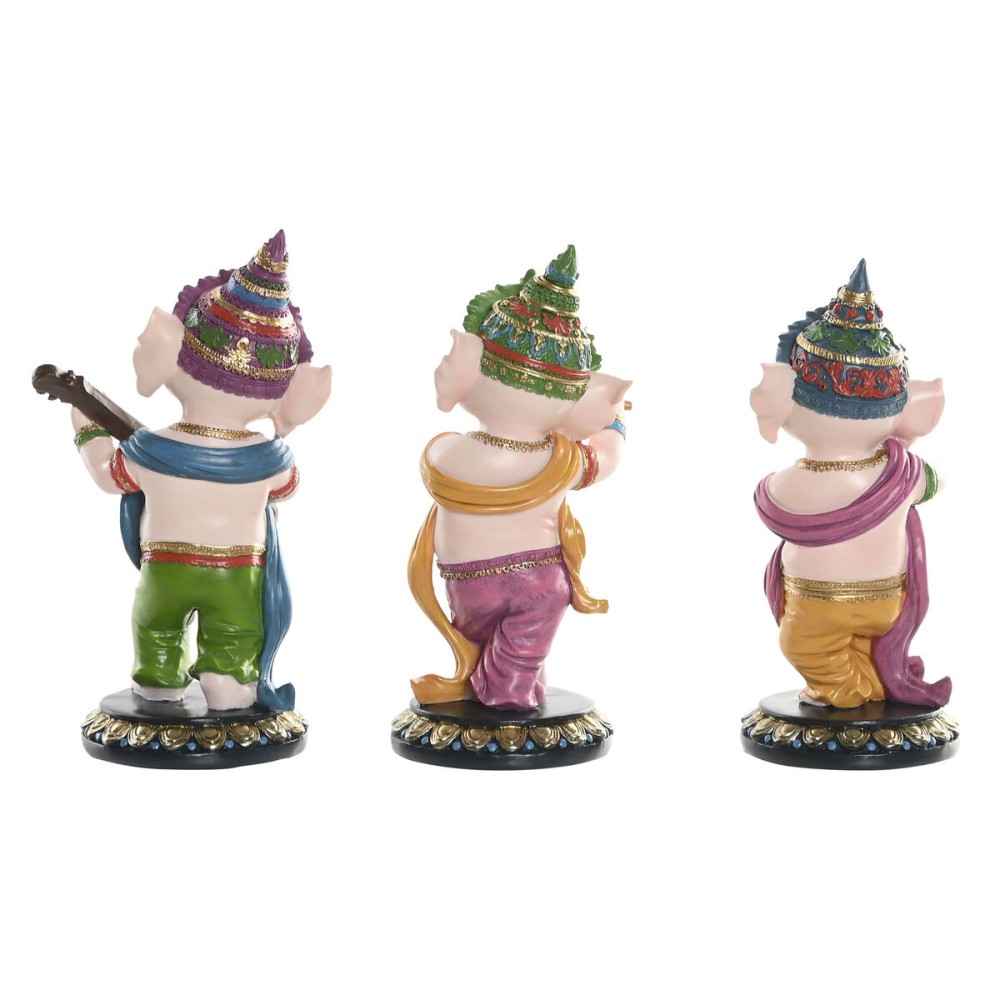 Deko-Figur Home ESPRIT Bunt Musiker Indianer 9 x 9 x 20 cm (3 Stück)
