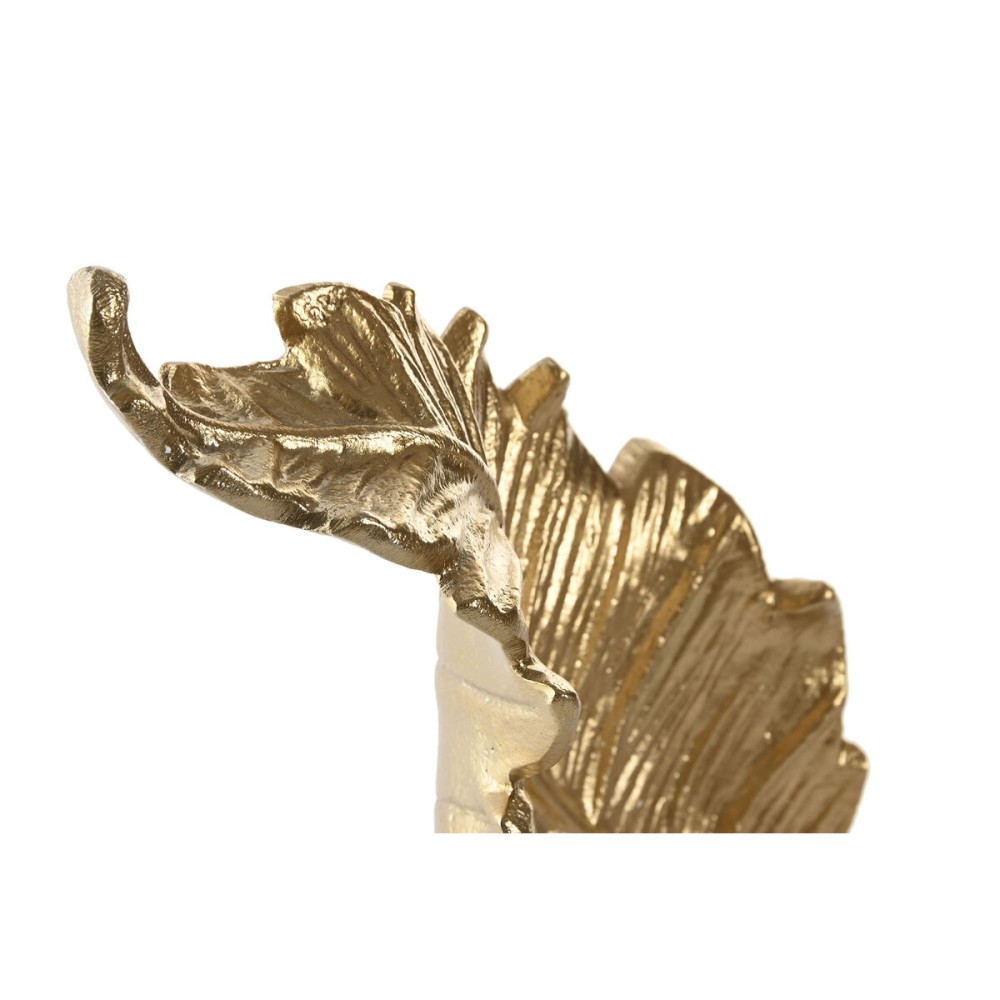 Deko-Figur Home ESPRIT Weiß Gold Pflanzenblatt 20 x 7 x 22 cm