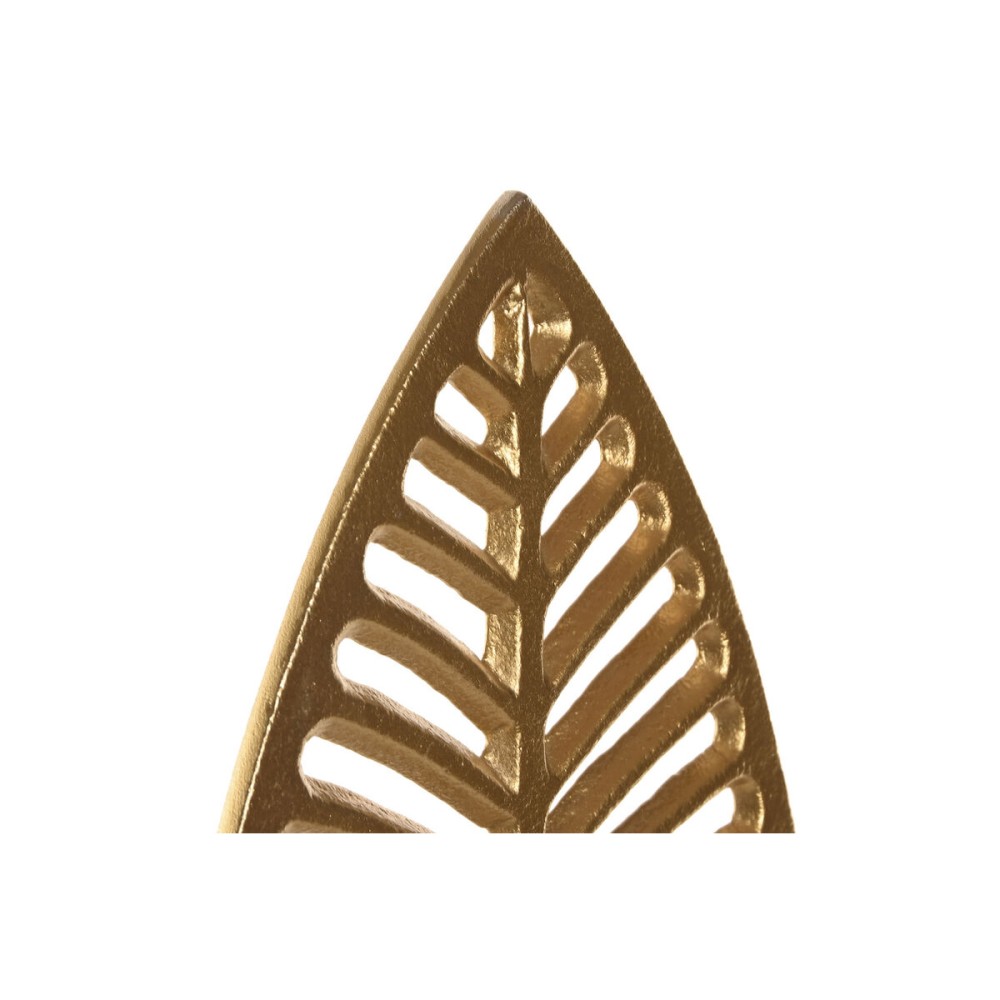 Deko-Figur Home ESPRIT Weiß Gold Pflanzenblatt 19 x 7,5 x 62 cm