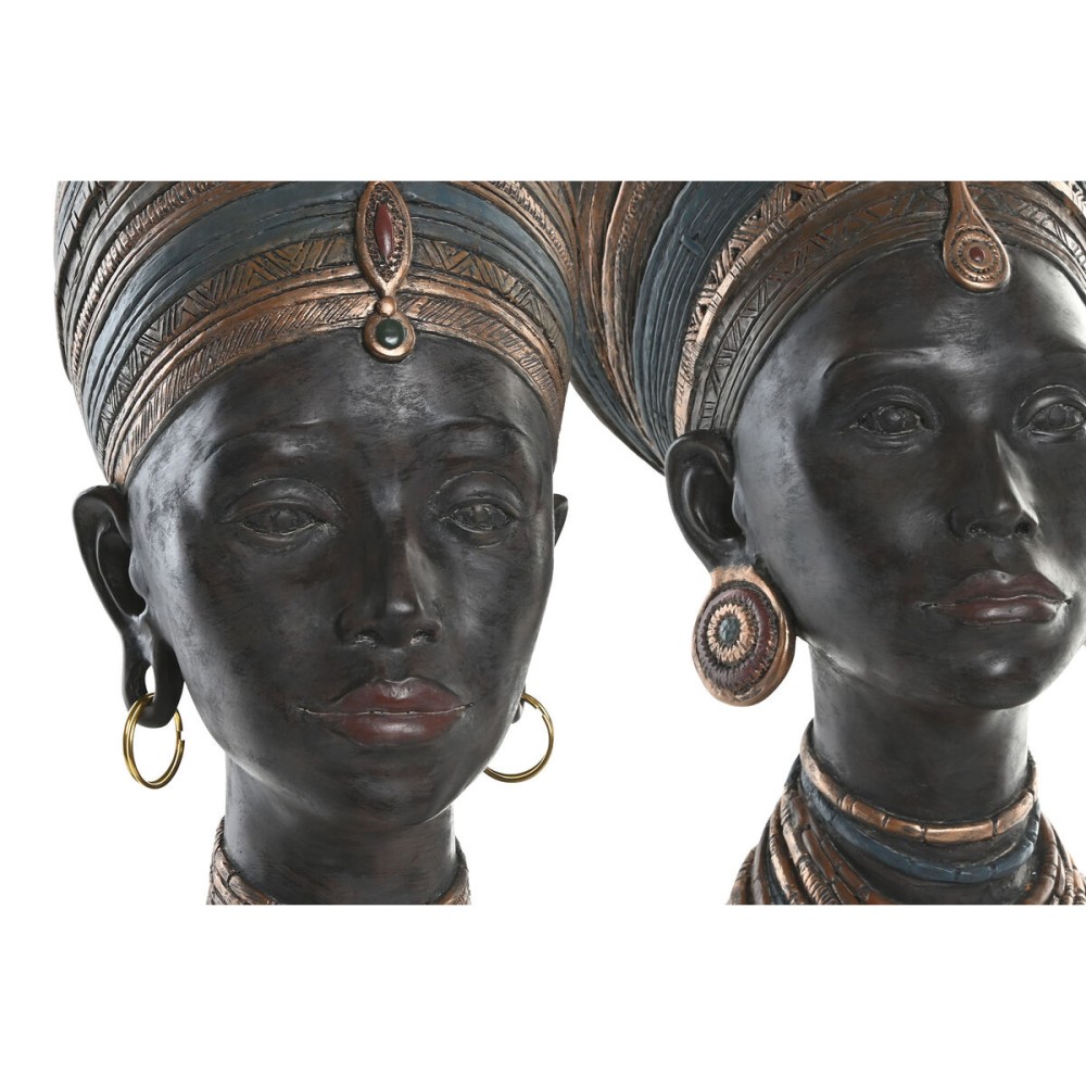 Deko-Figur Home ESPRIT Braun Afrikanerin 30 x 20 x 53 cm (2 Stück)