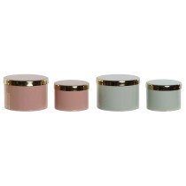 Box-Schmuckkästchen DKD Home Decor grün Koralle Eisen 13 x 13 x 9 cm (2 Stücke) (2 Stück)