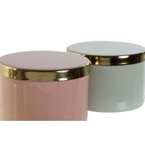 Box-Schmuckkästchen DKD Home Decor grün Koralle Eisen 13 x 13 x 9 cm (2 Stücke) (2 Stück)