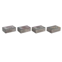 Jewelry box DKD Home Decor Multicolour Stone 15 x 10 x 5 cm (4 Units)