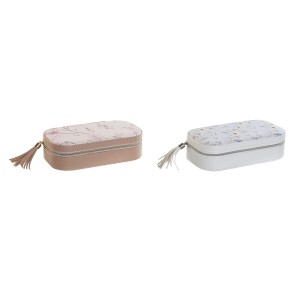 Box-Schmuckkästchen DKD Home Decor Blau Grau Camel Hellrosa Polyurethan Spiegel 18,5 x 10 x 5 cm (2 Stück)