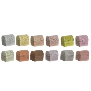 Box-Schmuckkästchen DKD Home Decor Bunt Metall Mango-Holz 4 x 5 x 5 cm (12 Stück)