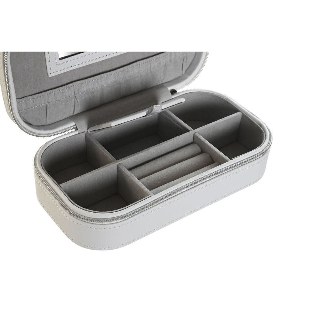 Boîte à bijoux DKD Home Decor Bleu Gris Camel Rose clair Polyuréthane Miroir 18,5 x 10 x 5 cm (2 Unités)