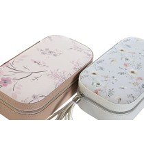Box-Schmuckkästchen DKD Home Decor Blau Grau Camel Hellrosa Polyurethan Spiegel 18,5 x 10 x 5 cm (2 Stück)