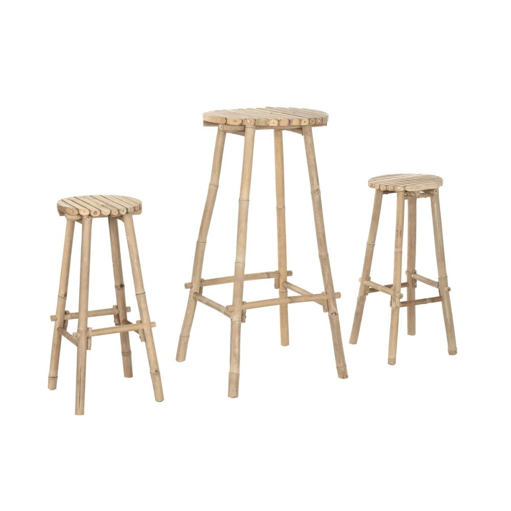 Tisch-Set mit 2 Stühlen Home ESPRIT Bambus 50 x 50 x 105 cm