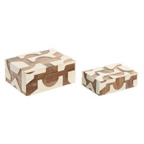 Box-Schmuckkästchen Home ESPRIT Schwarz natürlich Harz Akazienholz 18 x 13 x 7,5 cm (2 Stücke)