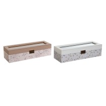 Uhrenbox DKD Home Decor Blau Hellrosa Kristall 33 x 11 x 9 cm (2 Stück)